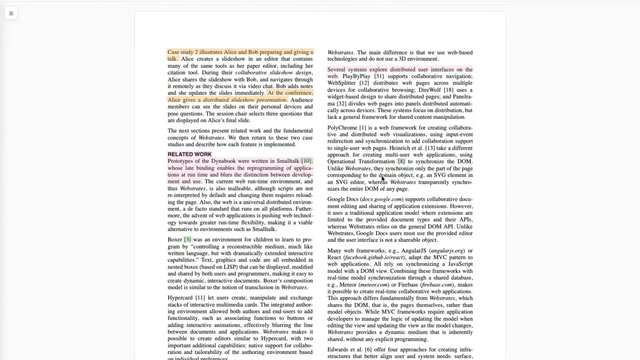A two-column academic paper document displaying text highlights in orange and pink, along with green-tinted citation markers throughout.