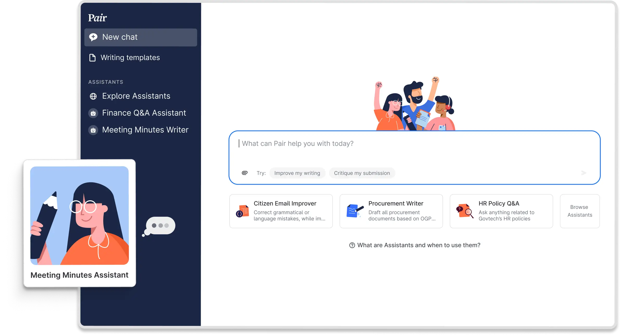 Pair product interface preview