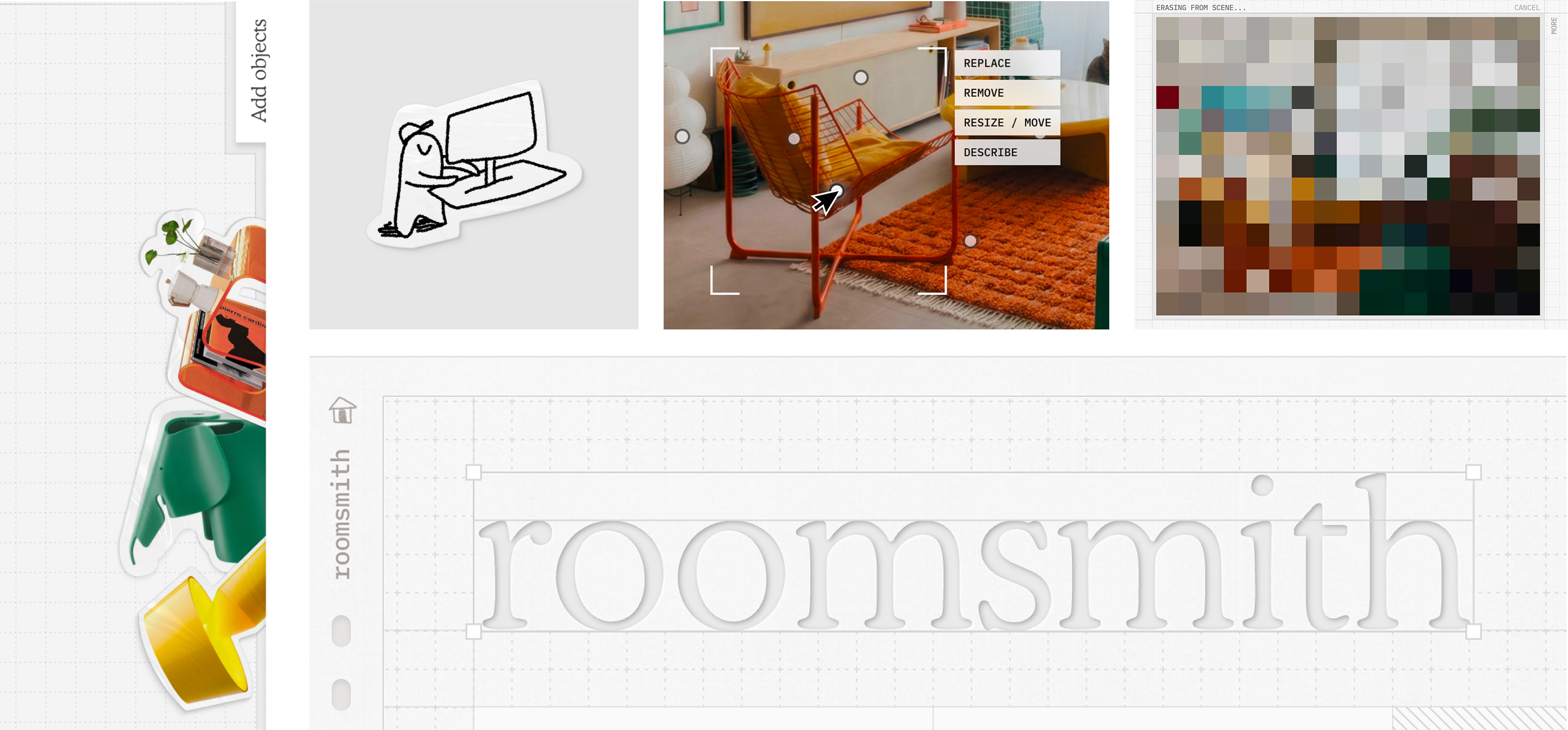Roomsmith gallery showing generated interior states
